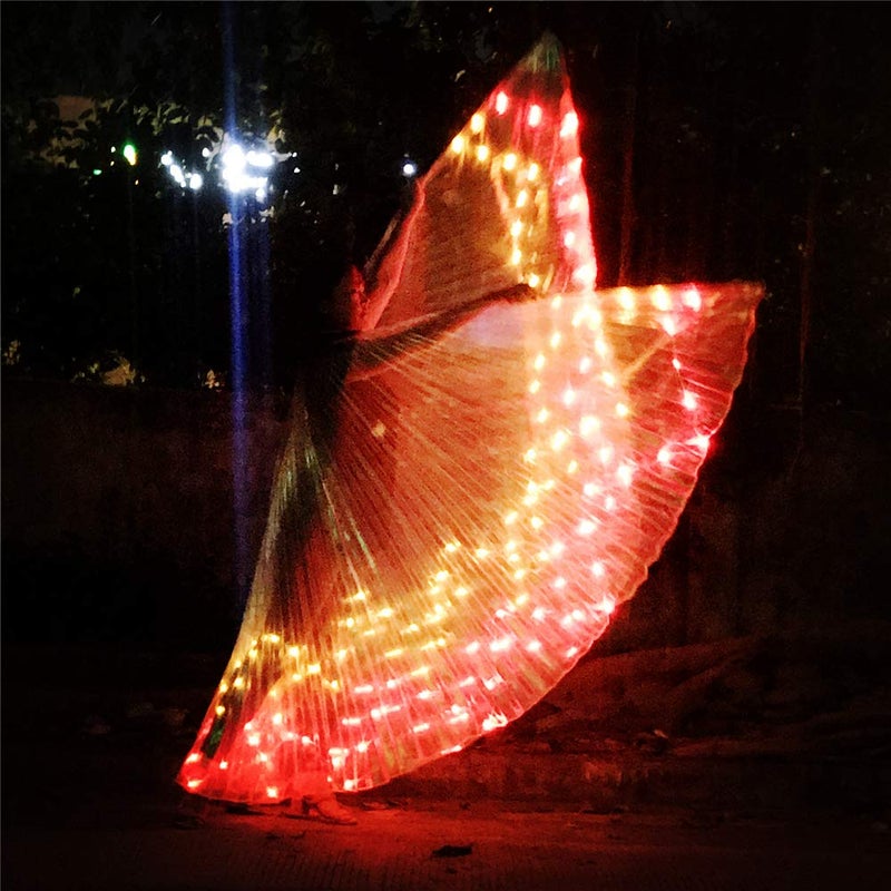 SHINYOU SHINYO LED Isis Wings Glow Light Up Belly Dance Wing Club Dress For Party Halloween Rave Performance Clothing Carniva (Flame) - Image 4
